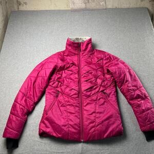 Columbia Omni-Heat Insulated Women Size Medium Puffer Jacket Pink Full Zip
